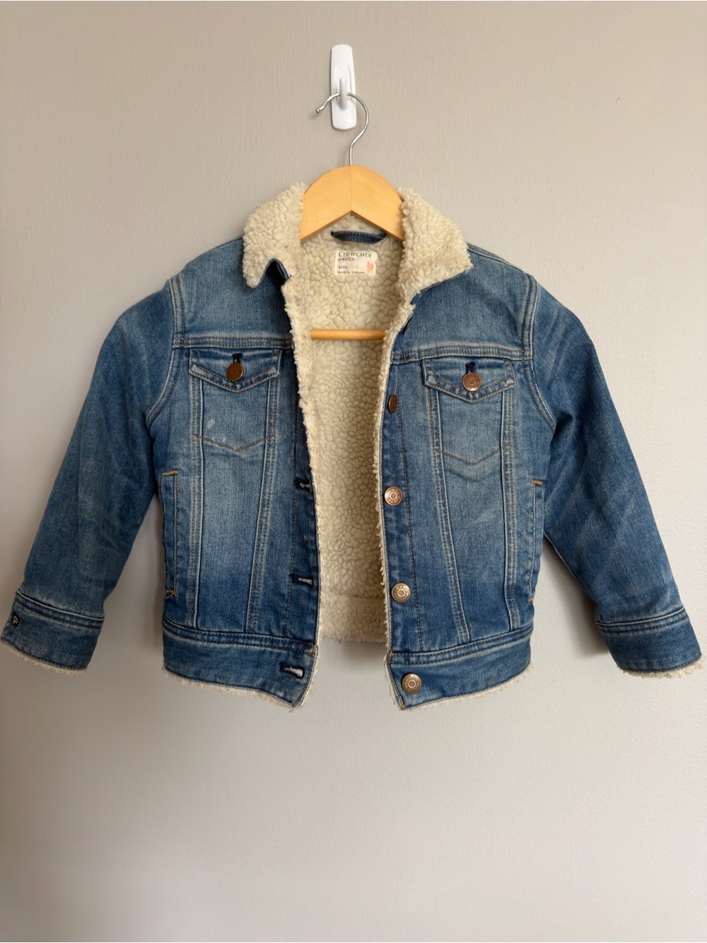 I. Crew cuts Kids Denim Sherpa Lined Jacket - Blue